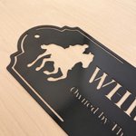 Personalized Silhouette Horse Stall Metal Sign with Name and Text Barn Decor Housewarming Gift for Horse Lovers Owners
