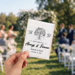 Personalized Black and White Line-Art Wedding Bouquet Tissue Packs Set of 10 with Couple Names Wedding Favors Party Gift for Guest Wedding Planner