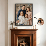 Personalized Oil Painting Style Photo Canvas Prints with Text Modern Living Room Decor Wedding Birthday Gift for Couples Newlyweds