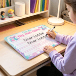 Personalised Rainbow Mermaid Construction Lorry Tracing Board with Dry-Erase Pen Home Learning Accessory Back to School Birthday Gift for Kids