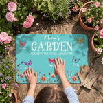 Personalized Garden 1-6 Butterflies Birth Flower Doormat with Name Garden Decor Grandparent's Day Birthday Gift for Family Grandma Grandpa