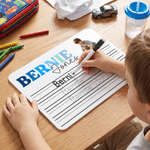 Personalized Reusable Cartoon Photo Acrylic Early Writing Practice Name Tracing Board with Dry-Erase Pen Learning Teaching Tool Birthday Gift for Kid