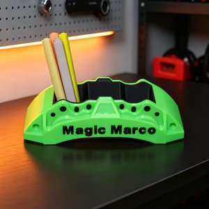 Personalised 3D Printed Brake Caliper-Shaped Pen Holder with Text Desk Office Decor Birthday Gift for Car Enthusiast Engineer