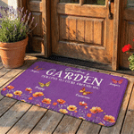 Personalized Garden 1-6 Butterflies Birth Flower Doormat with Name Garden Decor Grandparent's Day Birthday Gift for Family Grandma Grandpa