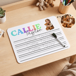 Personalized Reusable Cartoon Photo Acrylic Early Writing Practice Name Tracing Board with Dry-Erase Pen Learning Teaching Tool Birthday Gift for Kid