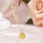 Individuell gestaltete Halskette mit Geburtsblume und Namen – zierlicher Schmuck als Geschenk zum Geburtstag oder zum Jahrestag für Freunde und Familie