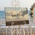 Personalized Retro Landscape Wedding Welcome Sign Wrapped Canvas Prints with Text and Date Ship from USA Housewarming Wedding Gift for Newlywed