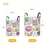 Personalised 3D Effect Yarn Crochet Hook Knitted Pattern 40/60L Laundry Storage Basket with Name and Handle Birthday Gift for Knitting Lover