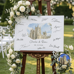 Personalized Venue Architecture Canvas Prints Wedding Guest Book Alternative with Text Wedding Decor Wedding Gift for Newlyweds
