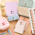 Personalized Cute Cartoon Character Waterproof Labels Stickers with Initial and Name Daily Use Birthday Back to School Gift for Kids Students