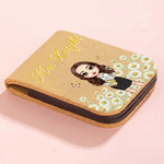 Personalised Cartoon Character Birth Flower Magnetic PU Leather Bookmark Clip with Text Back to School Teacher's Day Gift for Teacher Educator