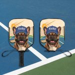Personalised Pet Portrait Cute Pickleball Paddle Cover with Name Game Day Party Gift for Pickleball Lovers Players Pet Owners