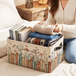 Gepersonaliseerde opbergmand met vlinder- en bloemenpatroon, voorzien van naam en handvat – Woonaccessoire voor dagelijks gebruik, verjaardagscadeau voor boekenwurmen en boekenliefhebbers