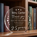 Personalised Wheat Ear Star Flower Clear Acrylic Plaque Ornament with Text and Working Years Desk Decor Retirement Gift for Coworkers Retirees