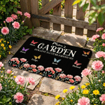 Personalized Garden 1-6 Butterflies Birth Flower Doormat with Name Garden Decor Grandparent's Day Birthday Gift for Family Grandma Grandpa