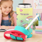 Personalised Cartoon Fantasy Unicorn 12 oz Insulated Kid Water Bottle with Name Back to School Daily Use Birthday Gift for Boys Girls