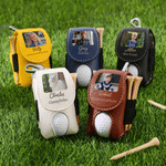 Personalized My Favorite Golf Buddy Photo PU Leather Golf Bag with Name and Golf Tee Daily Practice Birthday Gift for Golf Lovers Friends
