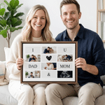 Personalised Minimalist 6 Photos Collage Canvas Prints with Text Living Room Nursery Decor Ship from USA Anniversary Birthday Gift for New Parents