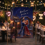 Personalized Photo Canvas Poster Flameless Painting Framed Painting with Name Anniversary Valentine's Day Gift for Couple