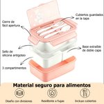 Fiambrera personalizada apta para microondas con cubiertos con foto animal y nombre regalo de vuelta al cole para hijos niños estudiantes
