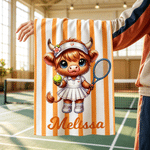 Personalized Sports Highland Cow Super Absorbent Sports Towel with Name and Hanging Clip Birthday Team Gift for Highland Cow Lovers Sports Lovers