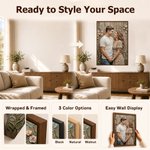 Personalized Oil Painting Style Photo Canvas Prints with Text Modern Living Room Decor Wedding Birthday Gift for Couples Newlyweds