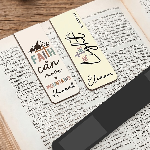 Personalised Bible Verse Magnetic Bookmark Clip with Name Religious Baptism Birthday Back to School Gift for Christians Book Lovers Students