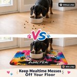 Personalised Graffiti Oil Painting Style Crown Pet Photo Pet Feeding Mat with Name Home Decor Pet Supplies Birthday Gift for Pet Owners Lovers