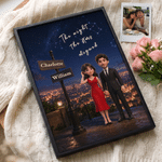 Personalized Photo Canvas Poster Flameless Painting Framed Painting with Name Anniversary Valentine's Day Gift for Couple