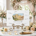 Personalized Venue Architecture Canvas Prints Wedding Guest Book Alternative with Text Wedding Decor Wedding Gift for Newlyweds