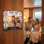 Personalized Cruise 3D Animation Style Photo Door Magnet with Text and Year Home Decor Family Reunion Cruise Travel Birthday Gift for Couple Family
