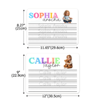 Personalized Reusable Cartoon Photo Acrylic Early Writing Practice Name Tracing Board with Dry-Erase Pen Learning Teaching Tool Birthday Gift for Kid