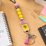 Personalised Apple Crayon Bookworm Charm Teacher Lanyard with Name and ID Badge Holder Back to School Appreciation Gift for Teachers