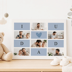 Personalised Minimalist 6 Photos Collage Canvas Prints with Text Living Room Nursery Decor Ship from USA Anniversary Birthday Gift for New Parents