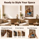 Personalized Oil Painting Style Guitarist Photo Canvas Prints with Name Home Decor Ship from USA Birthday Gift for Guitar Lover