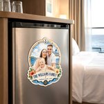 Personalized Watercolor Family Photo Cruise Themed Magnetic Fridge with Text Home Decor Birthday Gift for Family Friends Travel Lovers