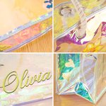 Bolso tote transparente láser neón personalizado con nombre y flor de nacimiento regalo de vacaciones y cumpleaños para mujer