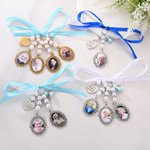 Personalised Vintage Bridal Bouquet Charm with Photo and Engraved Text Wedding Remembrance Gift for Wedding Bride