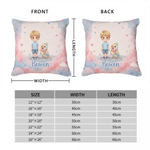 Funda de cojín personalizada con personajes de dibujos animados y animales pintados en acuarela, con nombre. Decoración para el hogar. Regalo de cumpleaños y del Día del Niño para niños y niñas.