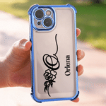 Personalized Flower Initial Anti-Collision Soft Silicone Phone Case for iPhone or Samsung with Name Daily Use Birthday Gift for Her