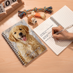 Personalised Oil Painting Style Pet Photo Spiral A5 Notebook with Name Writing Use Birthday Gift for Pet Lovers Friends