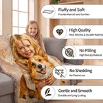Personalised Pet Oil Painting Photo Tassel Soft Throw Blanket with Name Home Decor Birthday Gift for Pet Lover