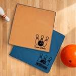 Personalized Bowling Pattern Oil Removal Shammy Bowling Ball Cleaner Cloth with Text Bowling Alley Accessory Birthday Gift for Bowling Player Lover