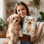 Personalised Oil Painting Style Pet Photo Spiral A5 Notebook with Name Writing Use Birthday Gift for Pet Lovers Friends