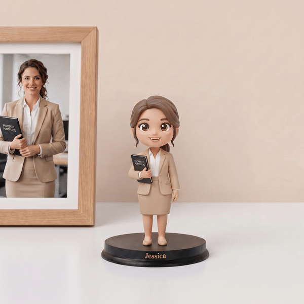 Personalised Photo 3D Cartoon Character Figurine with Name Office Desk Decor Birthday Anniversary Gift for Workers Friends