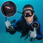Étiquette d'identification pour gilet stab personnalisée avec nom et motif d'animal marin brodés - Cadeau d'anniversaire pour les amateurs de plongée