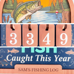 Personalized Fish Pattern Fishing Tally Counter Sign with Text and Number Home Wall Desk Decor Birthday Gift for Man Husband Father