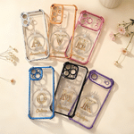 Personalized Crown Diamond Transparent Phone Case for iPhone Samsung with Name and Initial Daily Use Birthday Anniversary Gift for Friend Girl Boy
