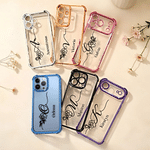 Personalized Flower Initial Anti-Collision Soft Silicone Phone Case for iPhone or Samsung with Name Daily Use Birthday Gift for Her