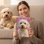 Personalised Oil Painting Style Pet Photo Spiral A5 Notebook with Name Writing Use Birthday Gift for Pet Lovers Friends